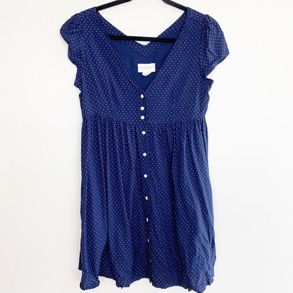 Denim & Supply Ralph Lauren Women's Star Print Navy Blue Babydoll Dress - Picture 2 of 10